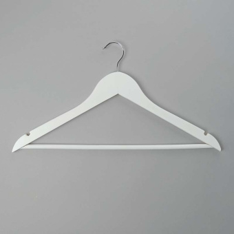 Плечики-вешалка из дерева с перекладиной, L445 мм - C30N-К(бел)